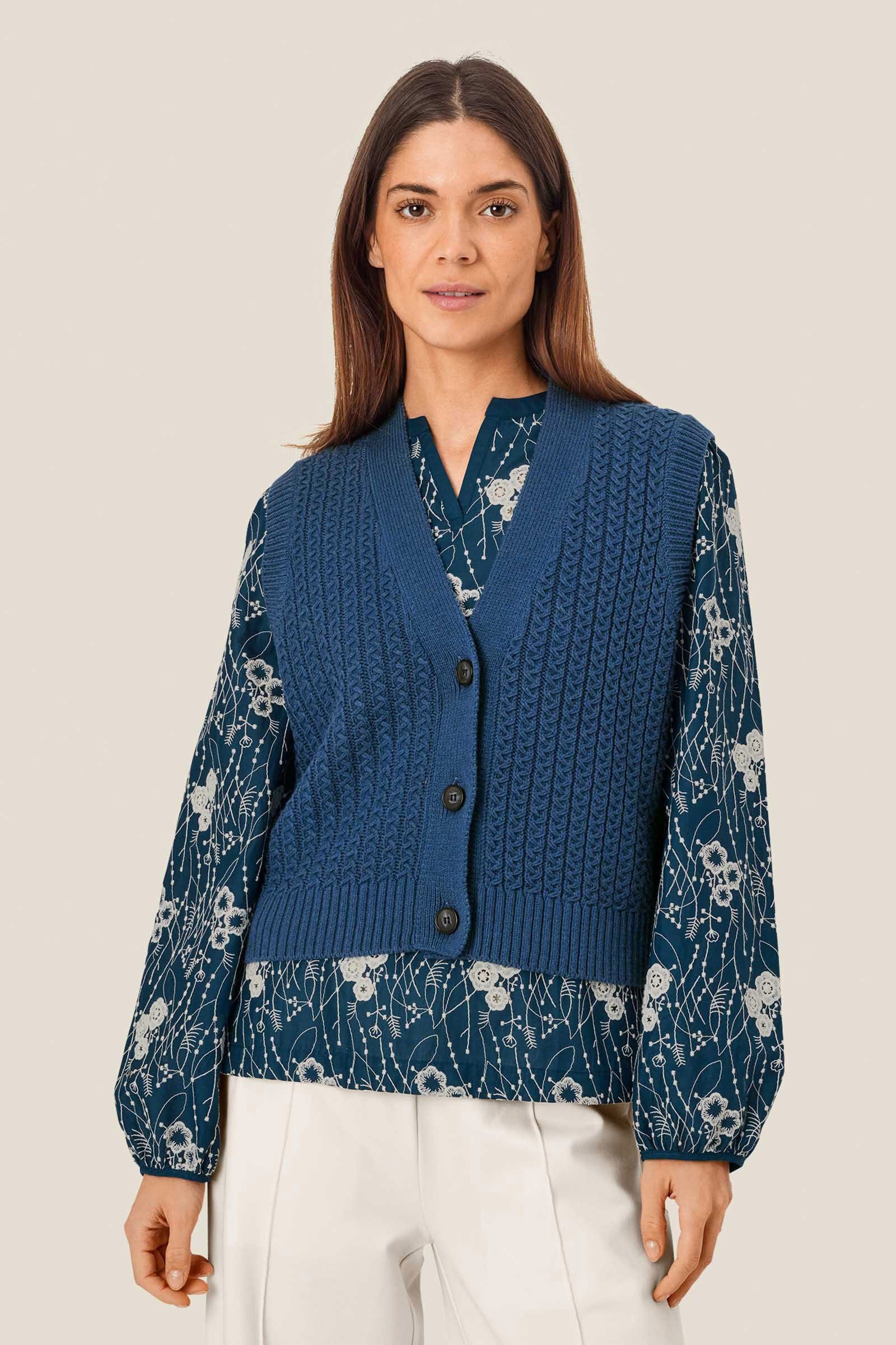 Masai Laney Knitted Sleeveless Jumper - Sargasso Sea