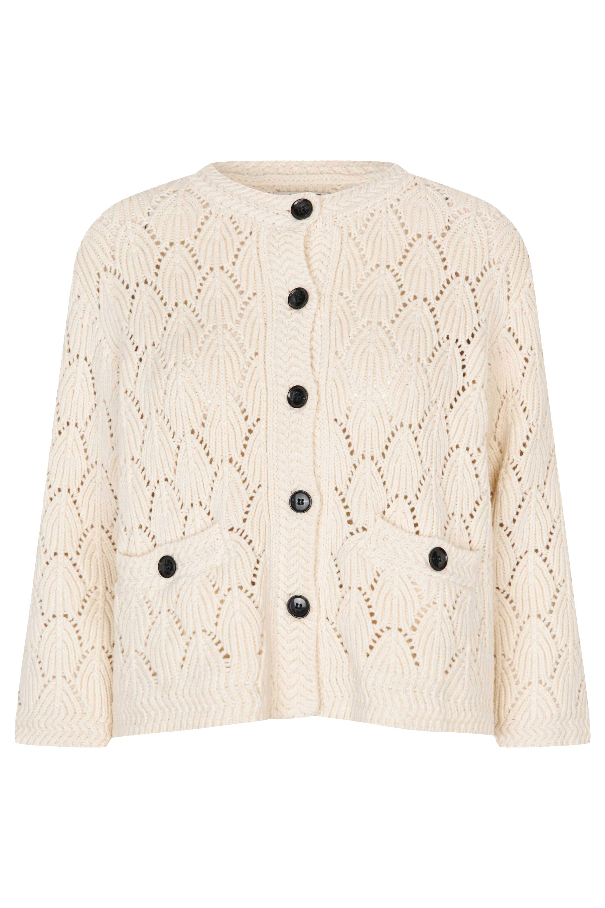 Masai Lexina Openwork Knit Cardigan - Whitecap