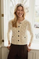 Masai Lexina Openwork Knit Cardigan - Whitecap