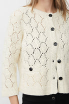 Masai Lexina Openwork Knit Cardigan - Whitecap