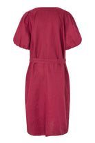 Masai Nalirae Tie Waist Linen Dress - Beet Red