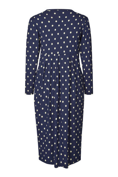 Masai Namo Polka-Dot  Jersey Dress - Navy Blazer