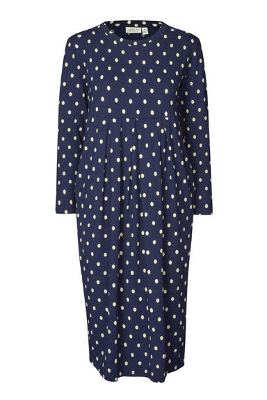 Masai Namo Polka-Dot  Jersey Dress - Navy Blazer