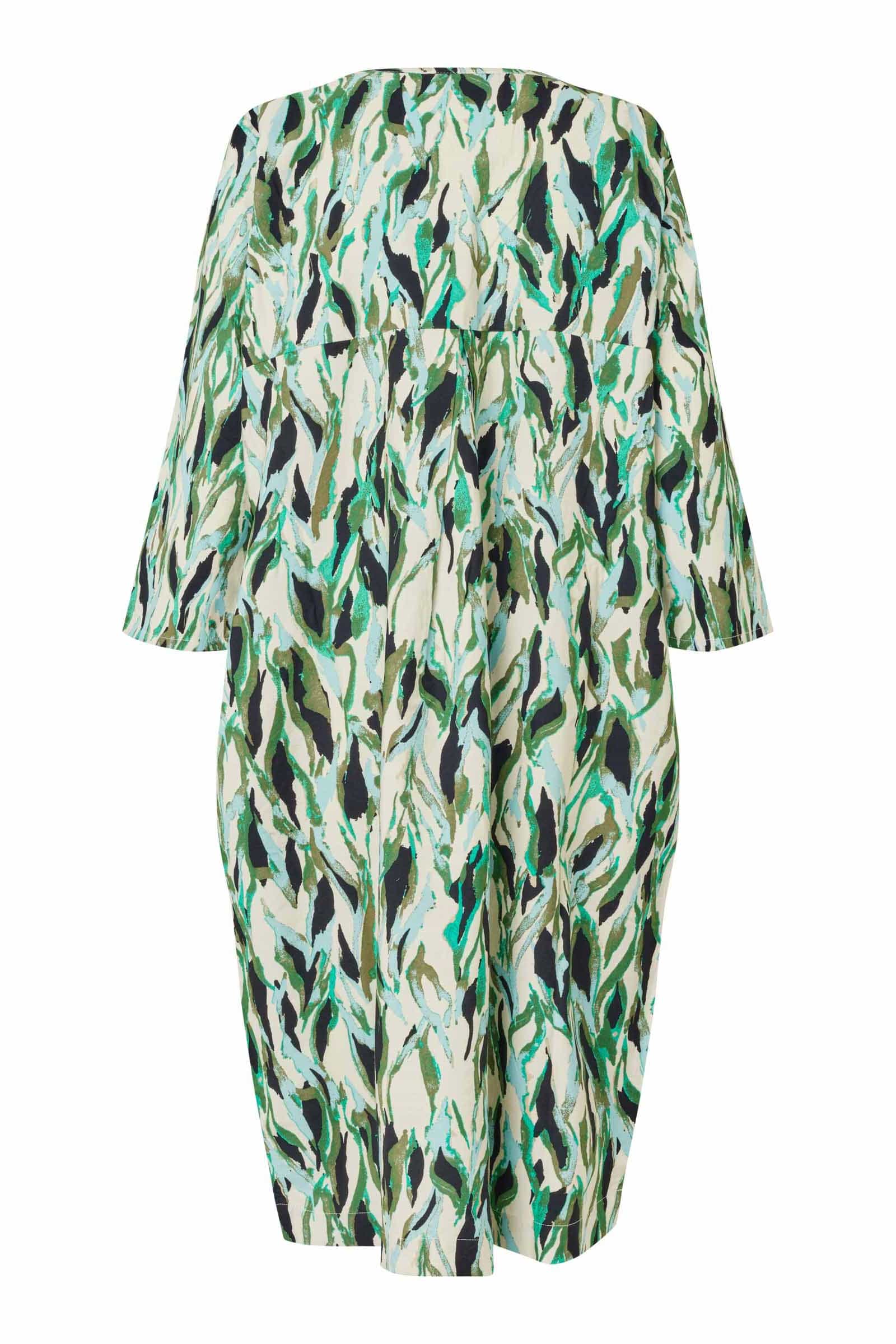 Masai Nodetta Printed Midi Dress - Dark Lichen Green