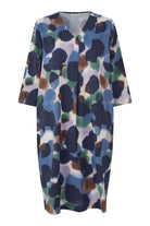 Masai Nodetta Printed Midi Dress - Navy Blazer