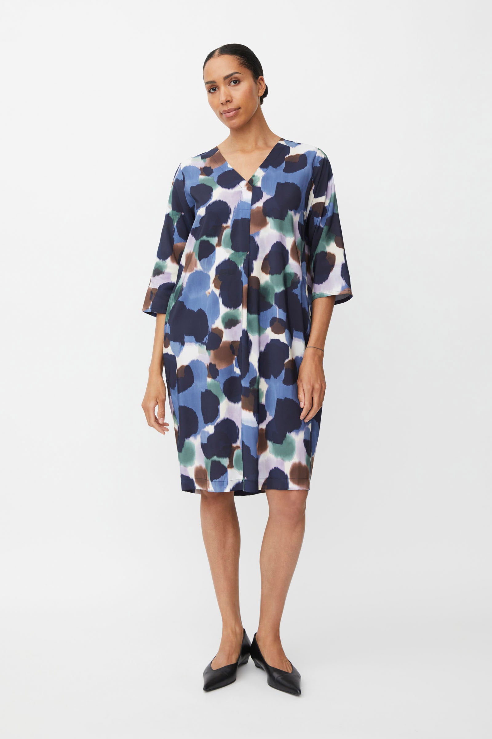 Masai Nodetta Printed Midi Dress - Navy Blazer