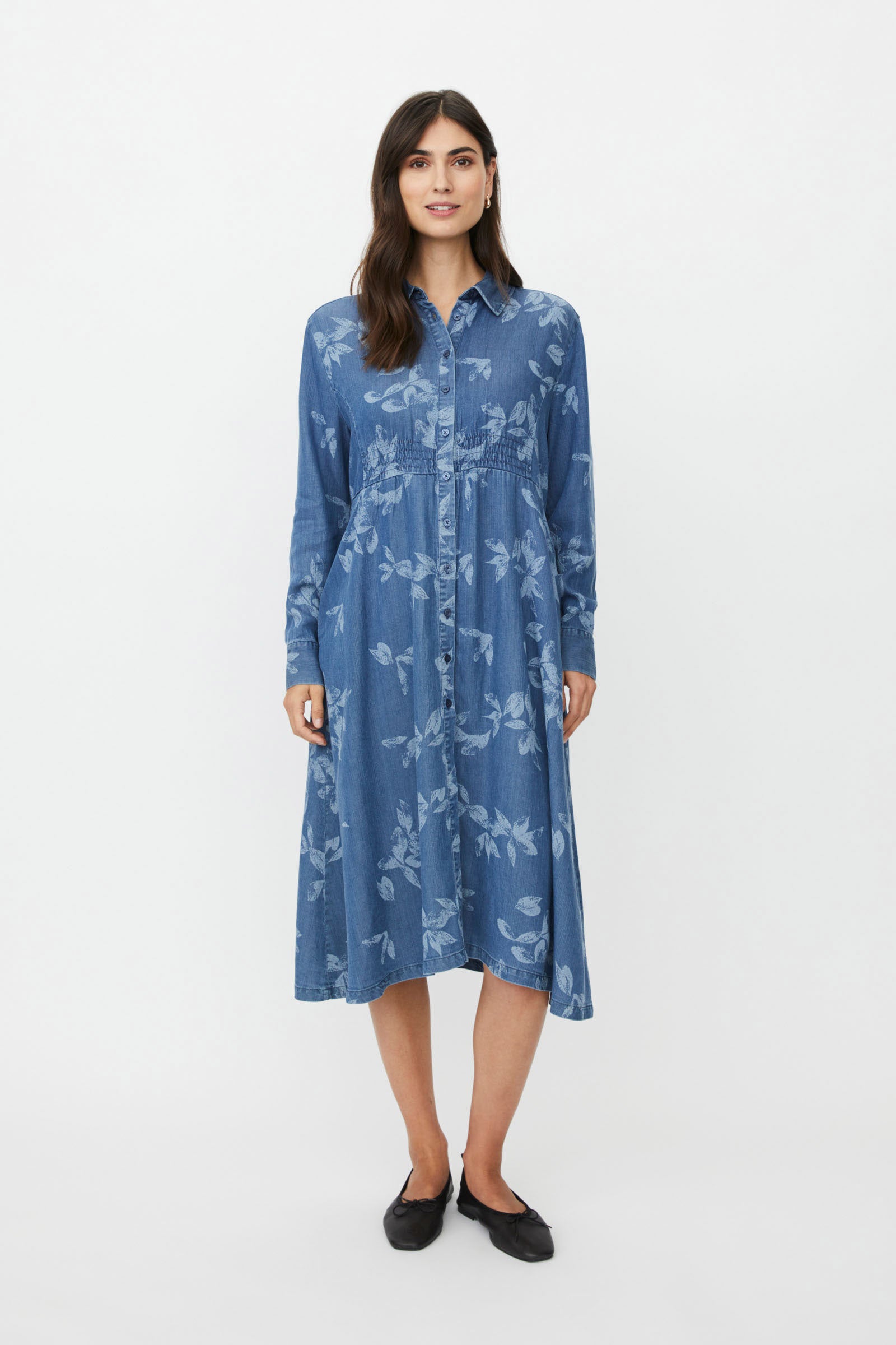 Masai Norvinu Printed Lyocell Shirt Dress - Blue Denim