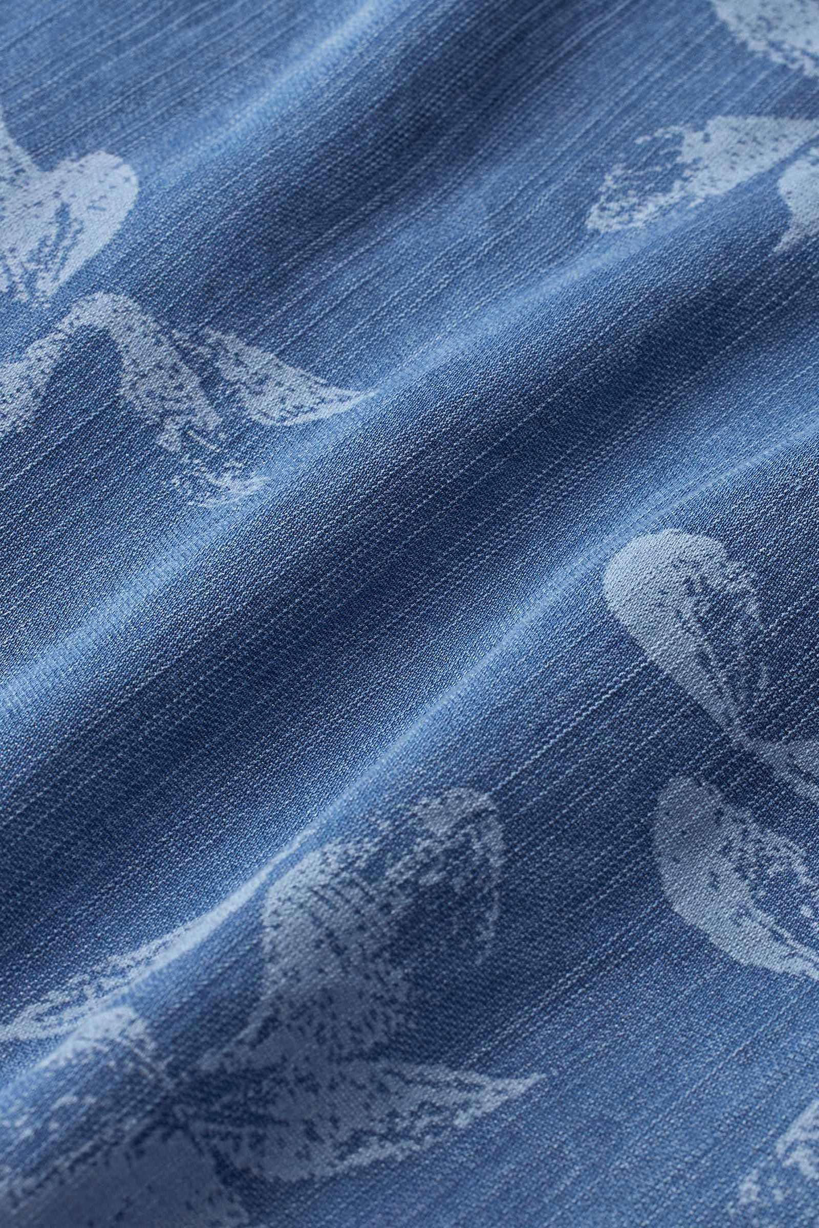 Masai Norvinu Printed Lyocell Shirt Dress - Blue Denim