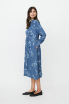 Masai Norvinu Printed Lyocell Shirt Dress - Blue Denim
