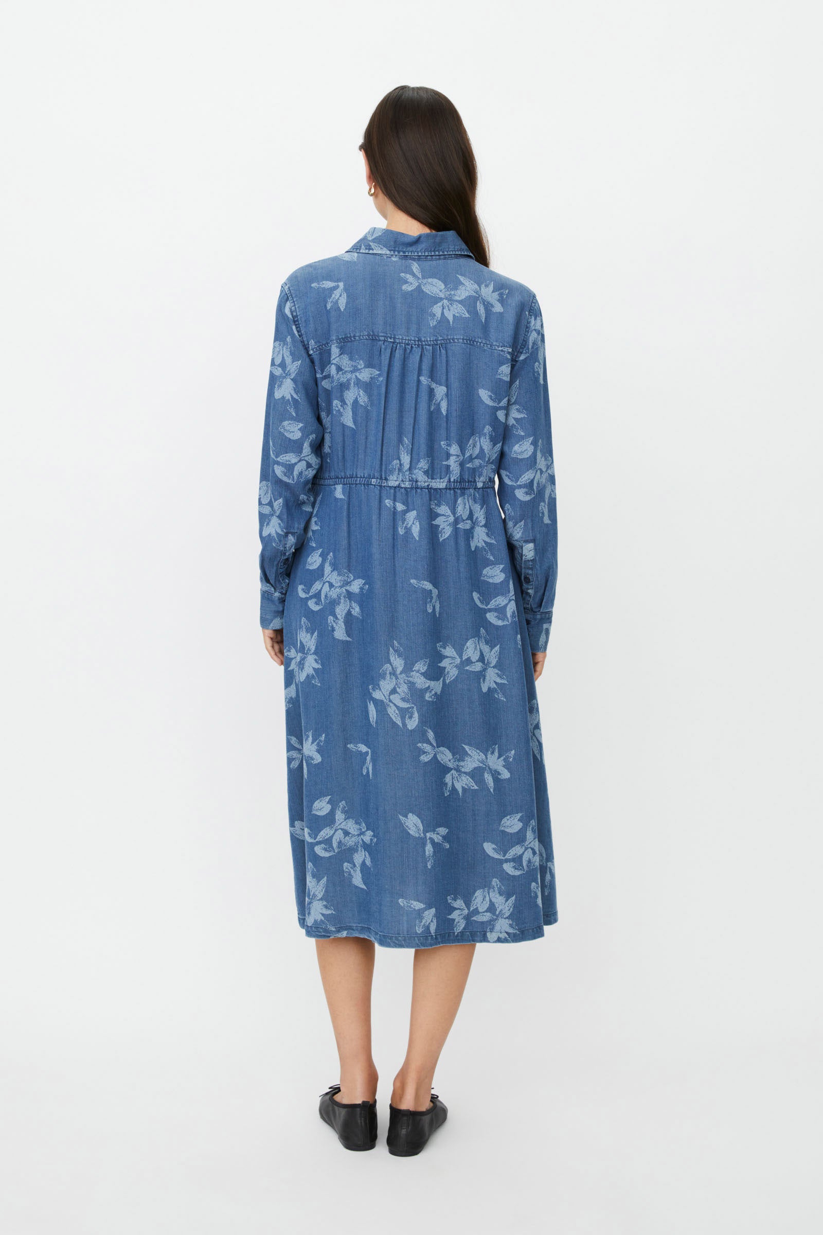Masai Norvinu Printed Lyocell Shirt Dress - Blue Denim
