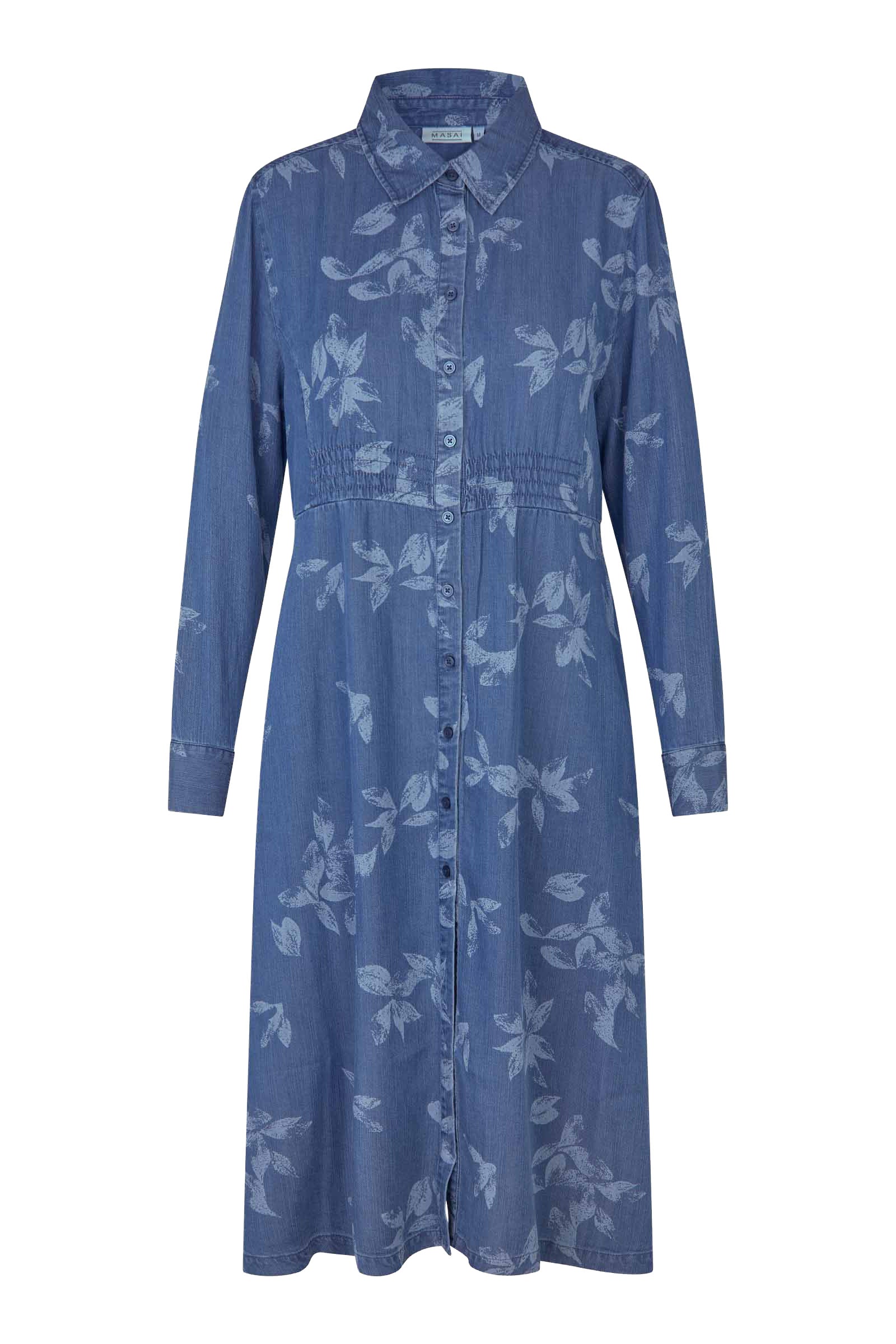 Masai Norvinu Printed Lyocell Shirt Dress - Blue Denim