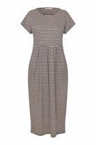Masai Olnia Striped Linen-blend Jersey Dress - Medieval Blue