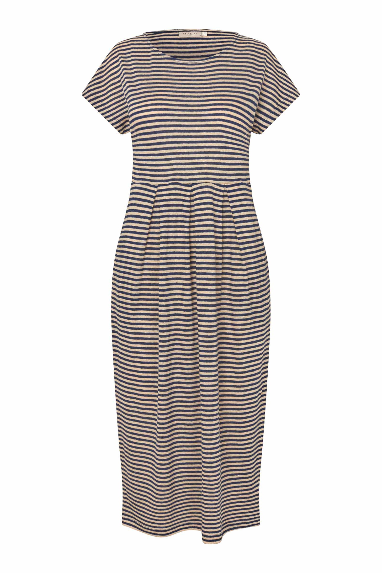 Masai Olnia Striped Linen-blend Jersey Dress - Medieval Blue
