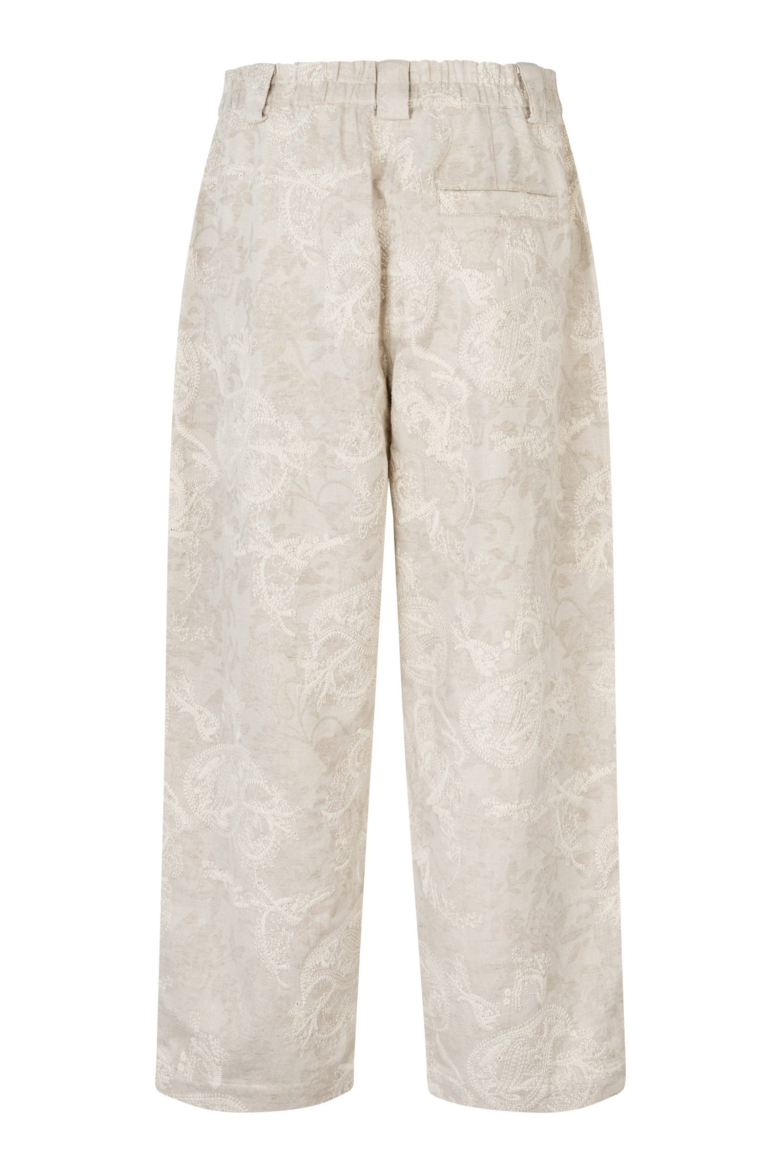 Masai Paelith Embroidered Straight Leg Trousers - Natural