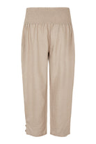 Masai Penna Linen Elastic Waist Cropped Trousers - Natural