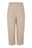 Masai Penna Linen Elastic Waist Cropped Trousers - Natural