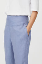 Masai Penna Linen Elastic Waist Cropped Trousers - Stonewash