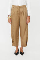 Masai Punna Pleated Ankle Grazer Trousers - Petrified Oak