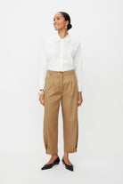 Masai Punna Pleated Ankle Grazer Trousers - Petrified Oak