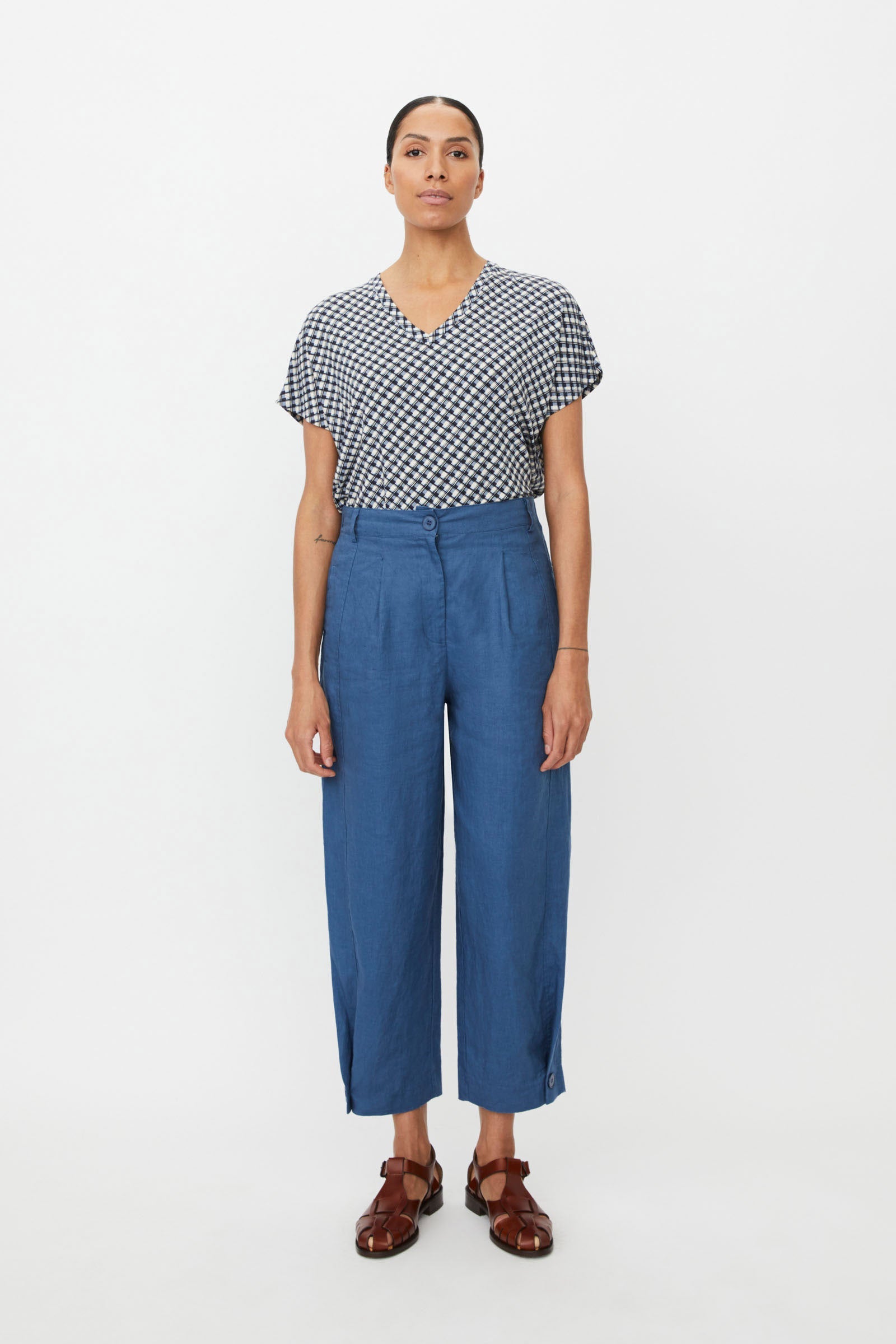 Masai Punna Straight Leg Trousers - Ensign Blue
