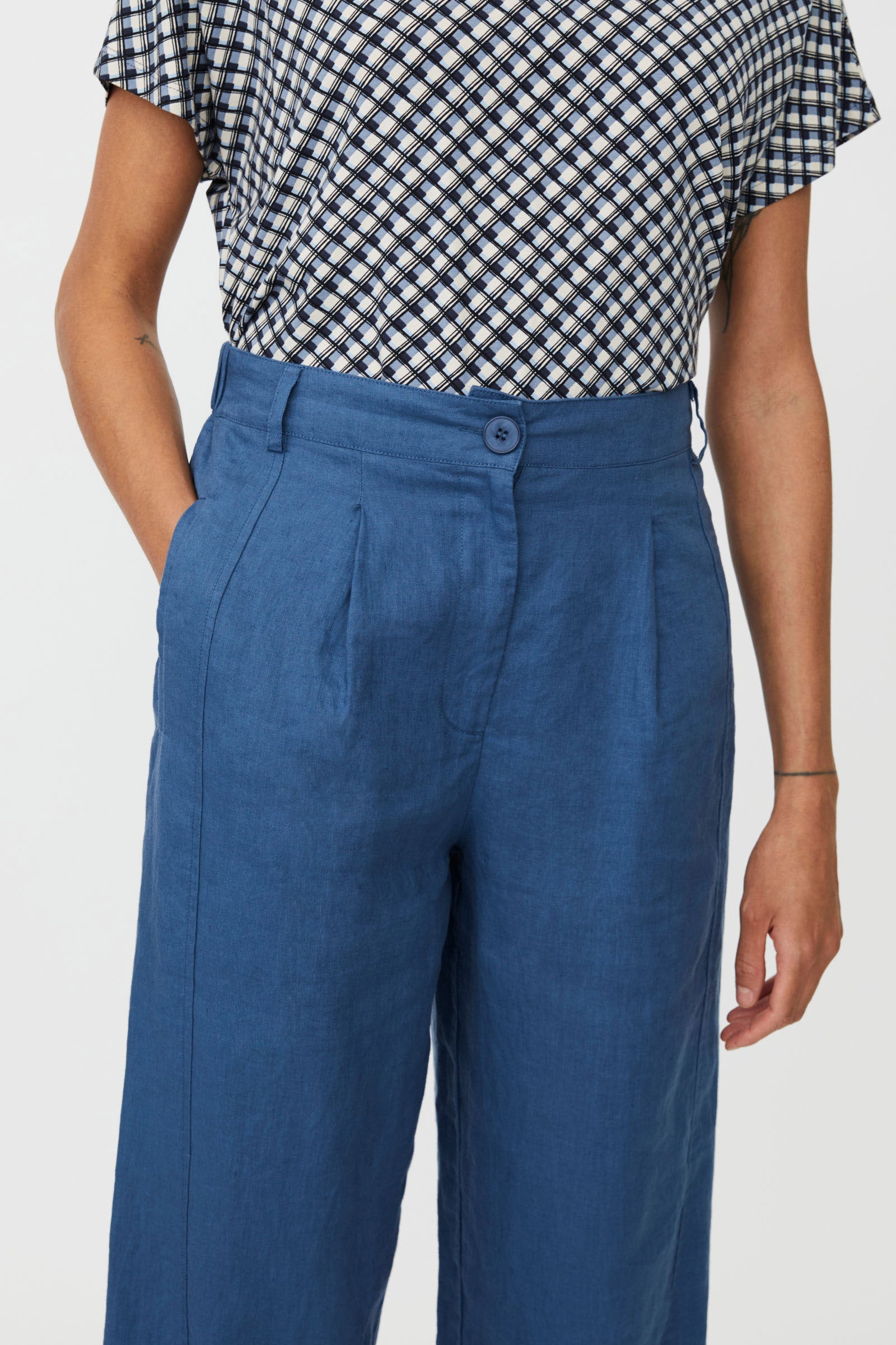 Masai Punna Straight Leg Trousers - Ensign Blue