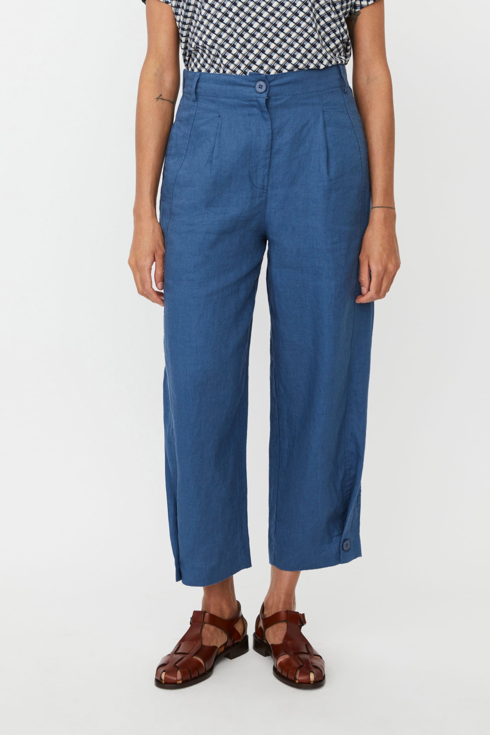 Masai Punna Straight Leg Trousers - Ensign Blue