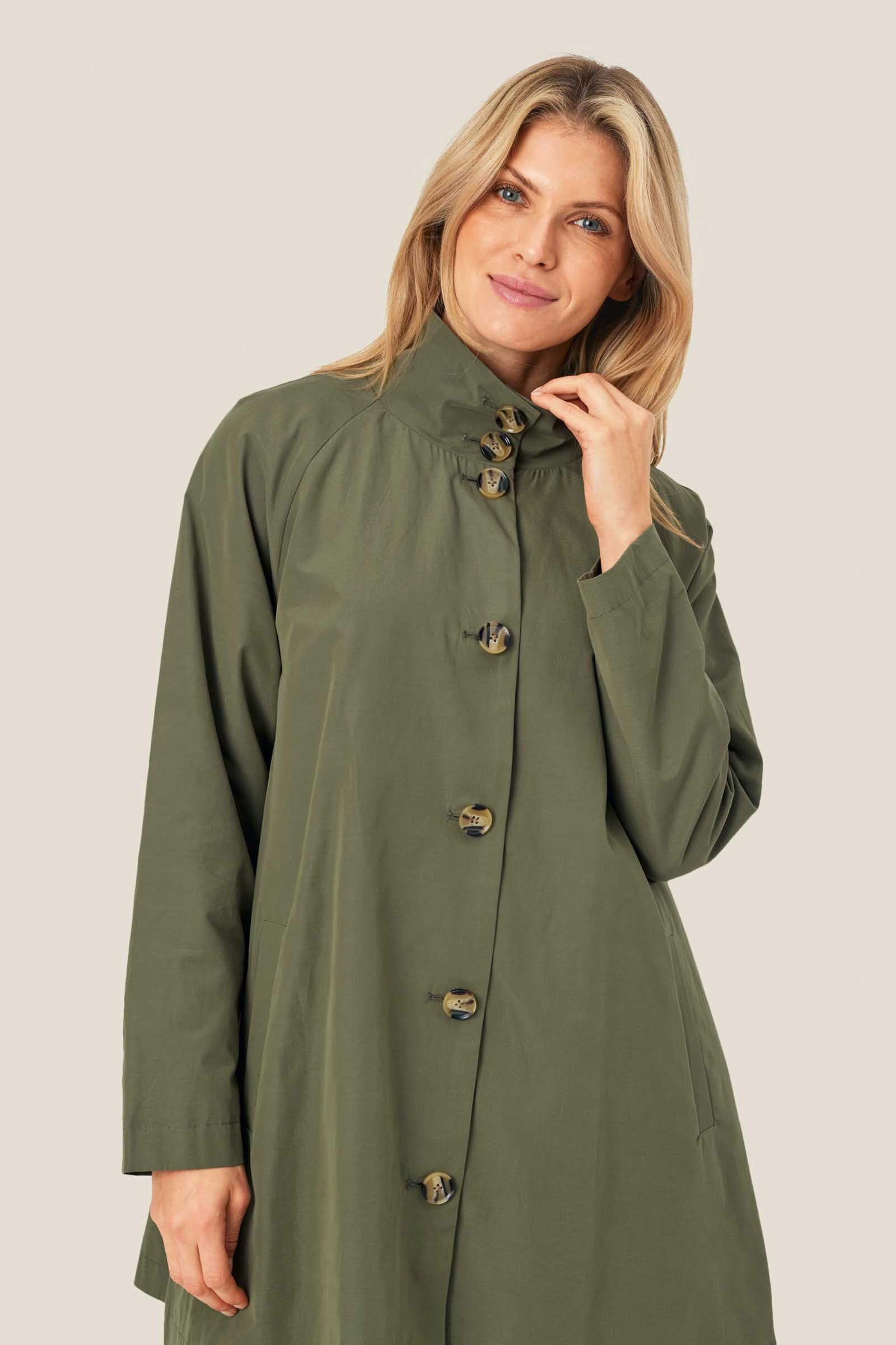Masai Teresa Cotton Blend Coat - Dark Lichen Green