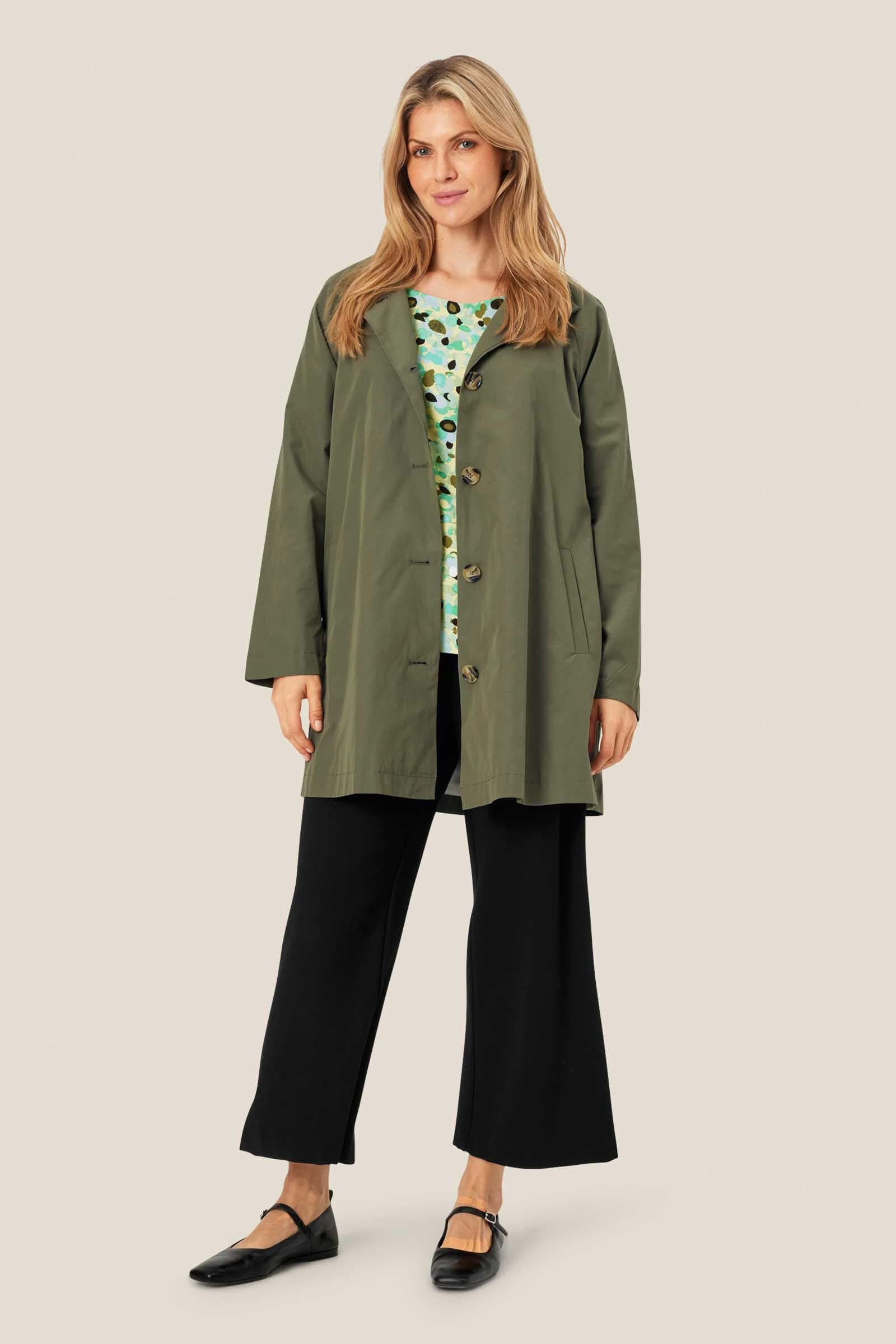 Masai Teresa Cotton Blend Coat - Dark Lichen Green