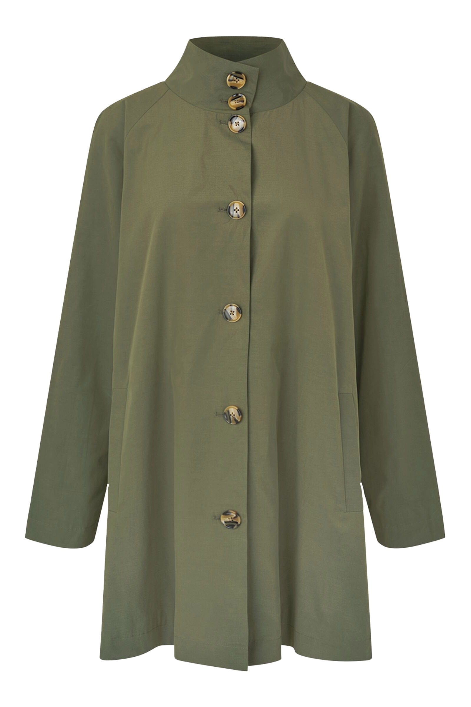 Masai Teresa Cotton Blend Coat - Dark Lichen Green