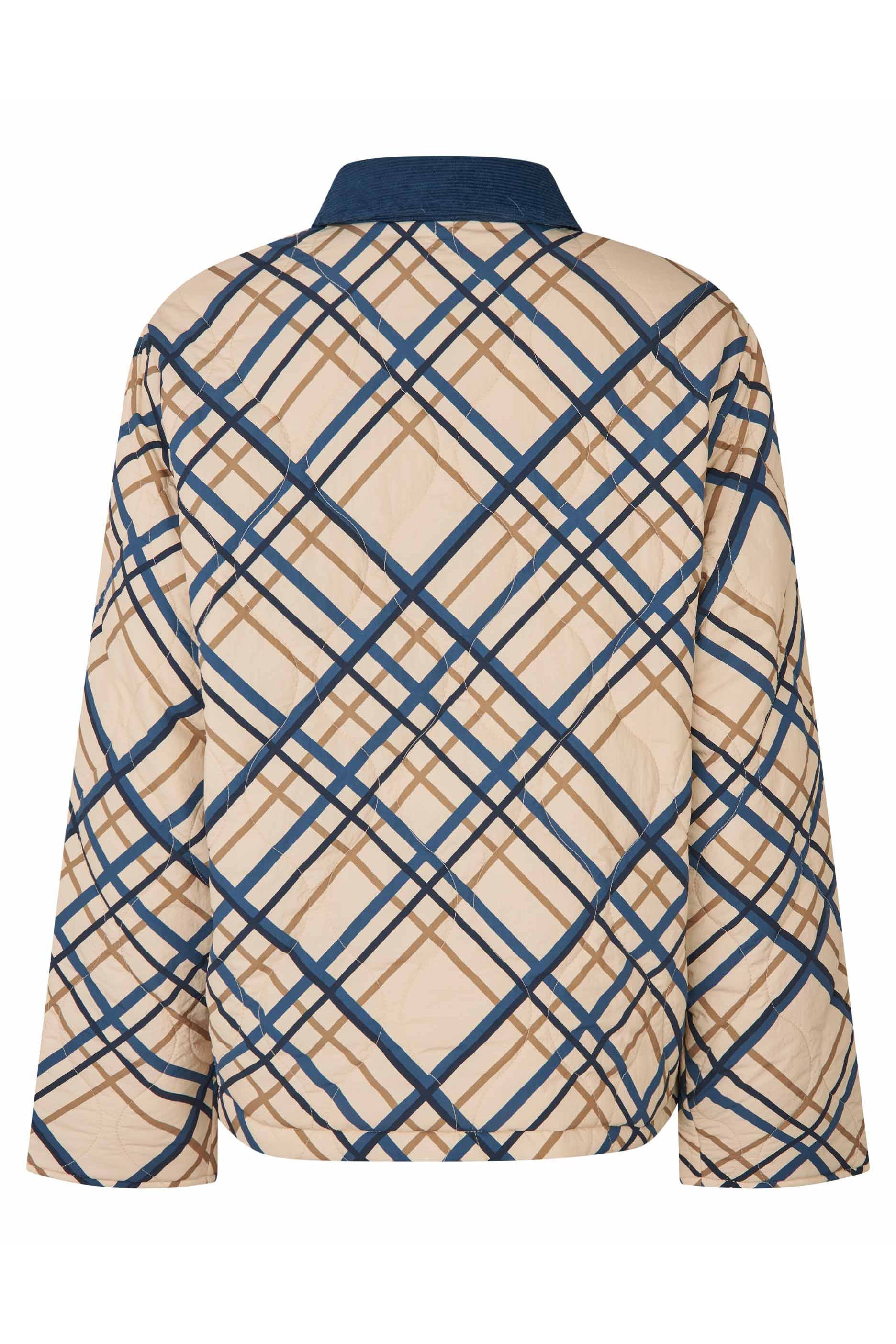 Masai Tovion Quilted Check Jacket Coat - Ensign Blue