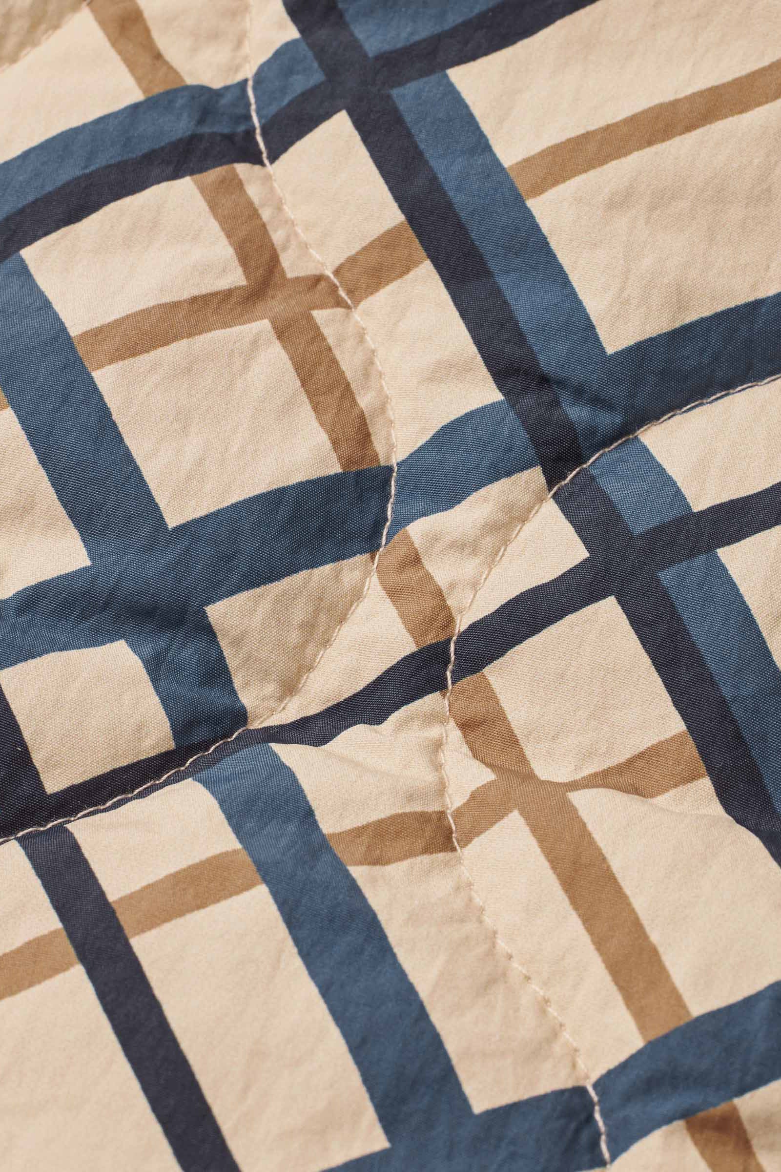 Masai Tovion Quilted Check Jacket Coat - Ensign Blue