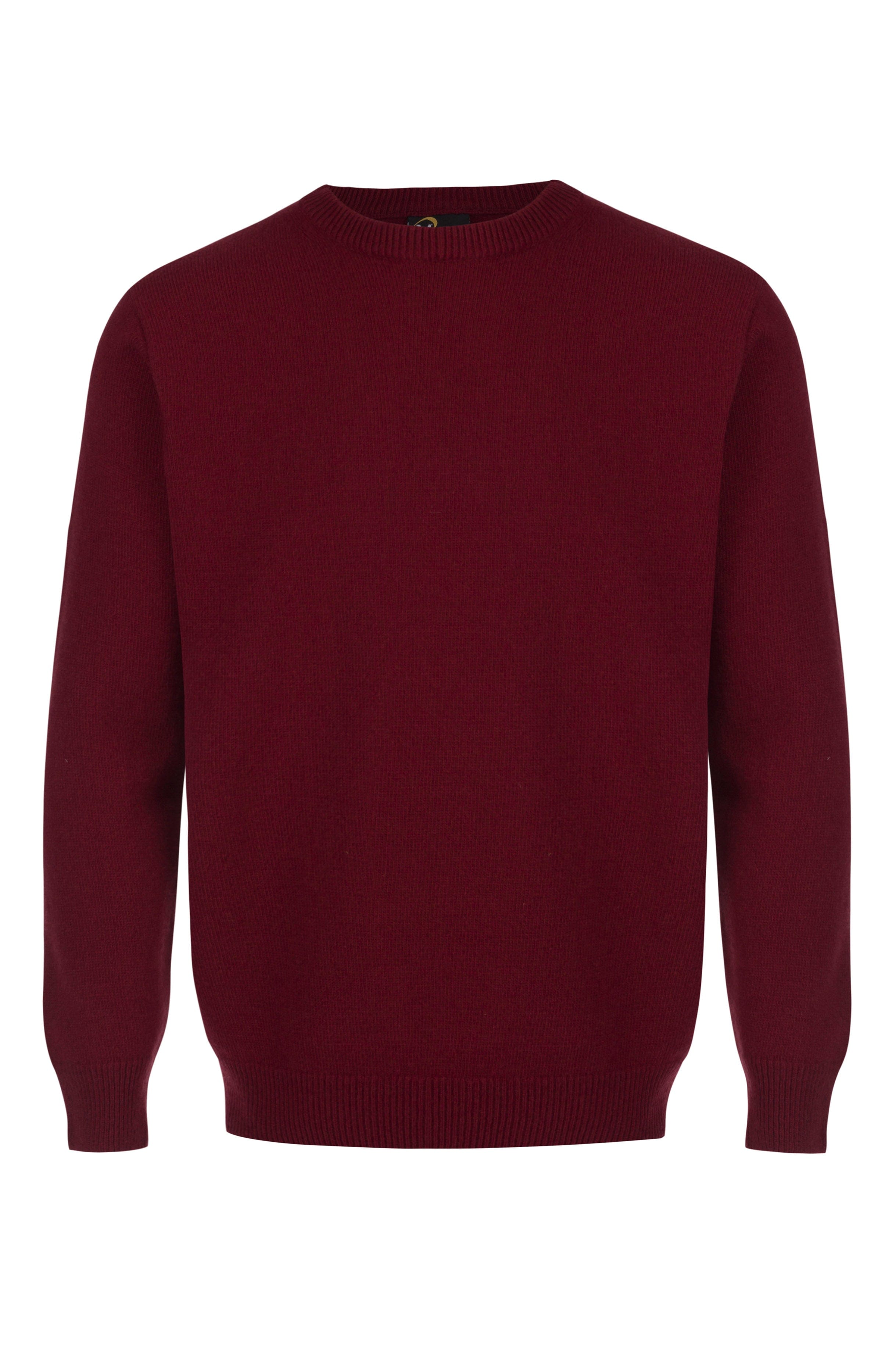 Massoti Lambswool Crew Neck Jumper - Burgundy