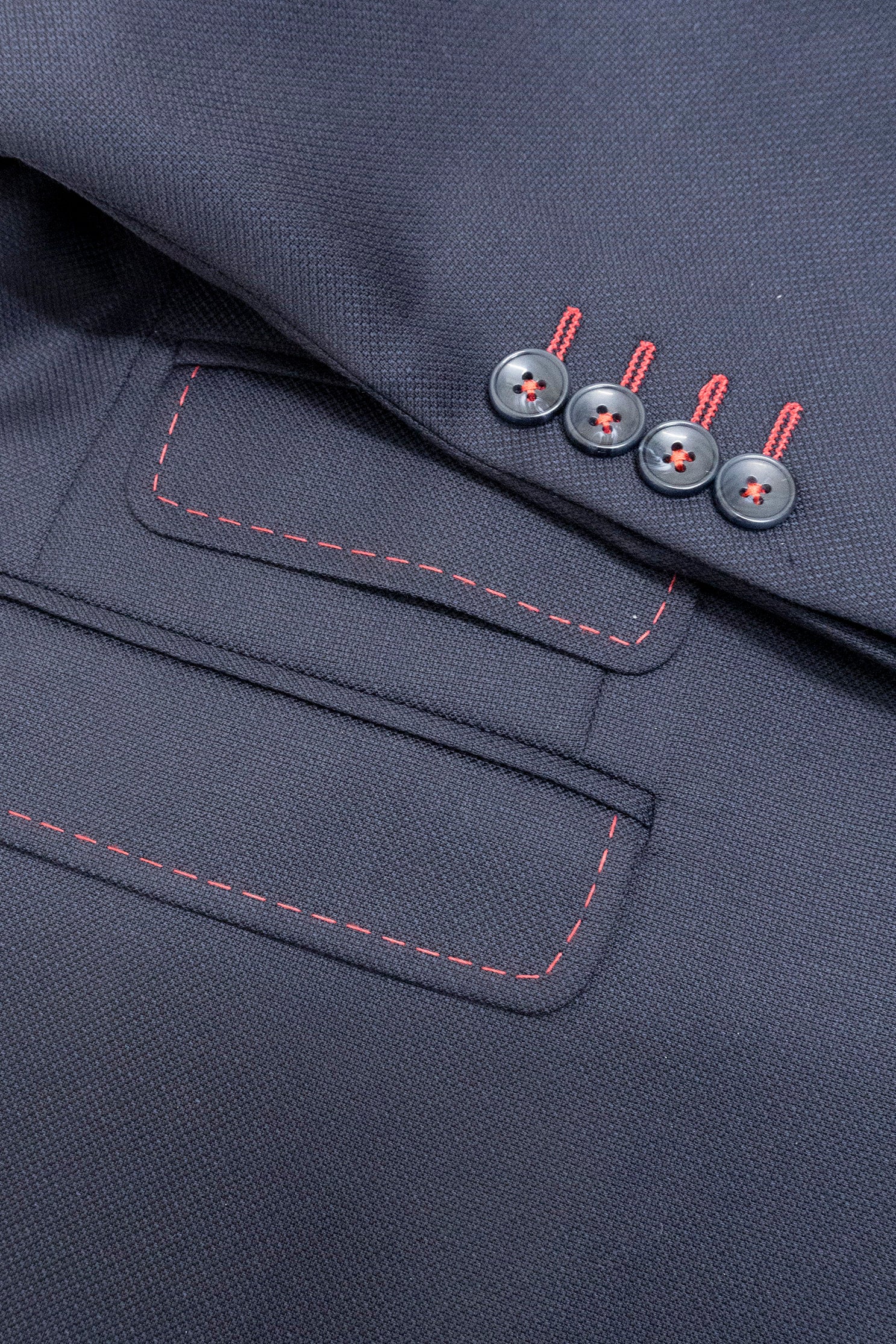 Mazzelli Joseph Pure Wool Blazer - Navy/Red