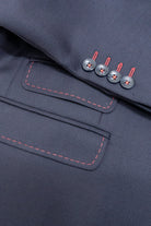 Mazzelli Joseph Pure Wool Blazer - Navy/Red