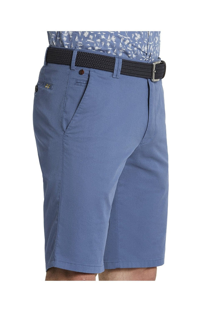Meyer B-Palma Cotton Stretch Chino Shorts - Blue