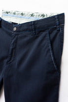 Meyer B-Palma Cotton Stretch Rainbow Stitch Shorts - Navy