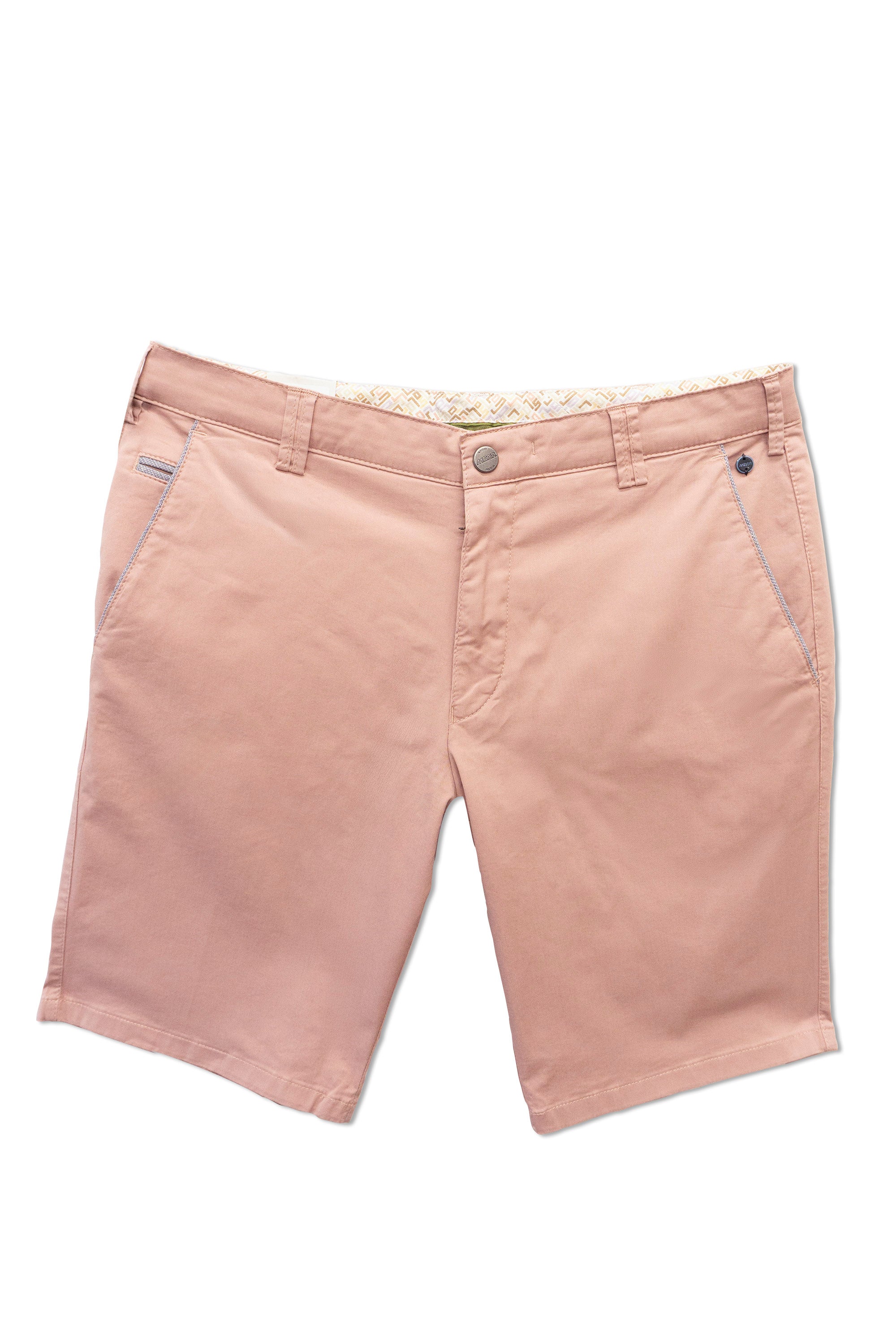Meyer B-Palma Cotton Stretch Shorts with Pocket Trim - Dusky Pink