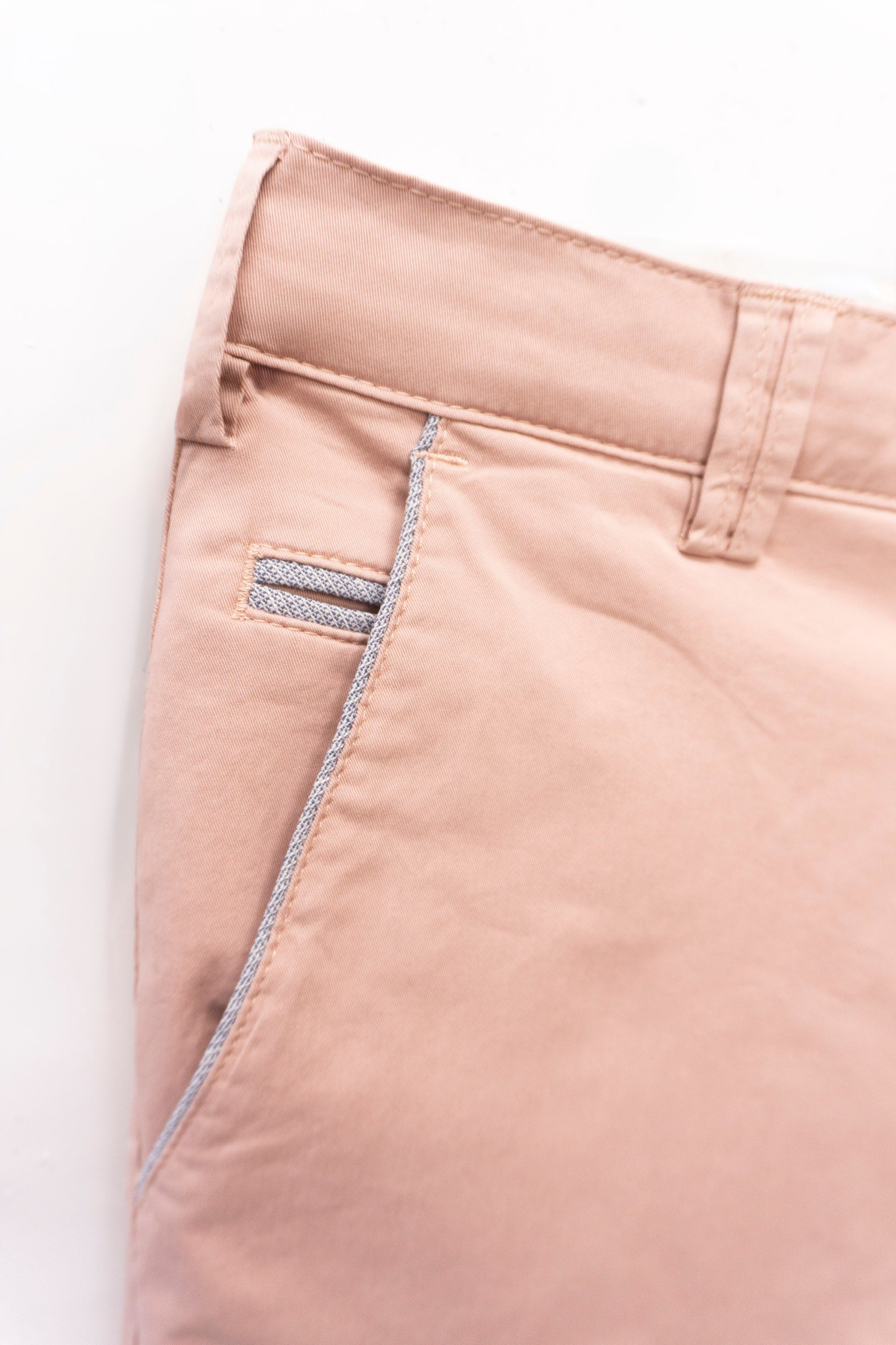 Meyer B-Palma Cotton Stretch Shorts with Pocket Trim - Dusky Pink