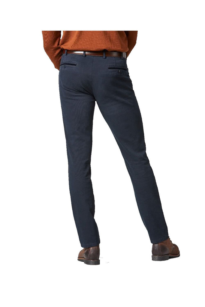 Meyer Chicago Canas Look Stretch Chino Trousers - Navy