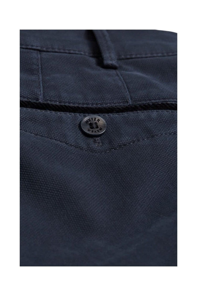Meyer Chicago Canas Look Stretch Chino Trousers - Navy