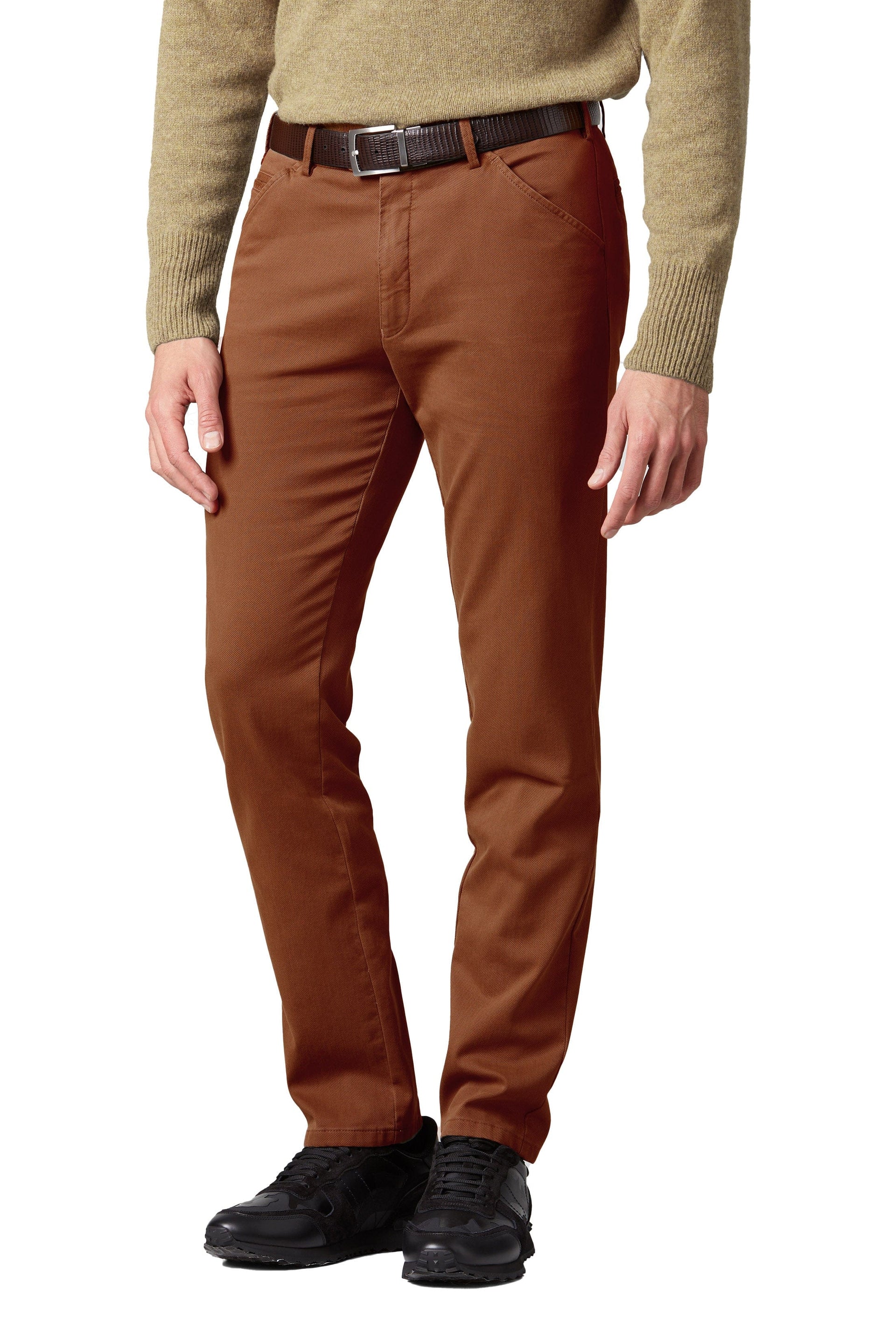 Chicago Canvas Look Stretch Chinos Burnt Orange W32 L32