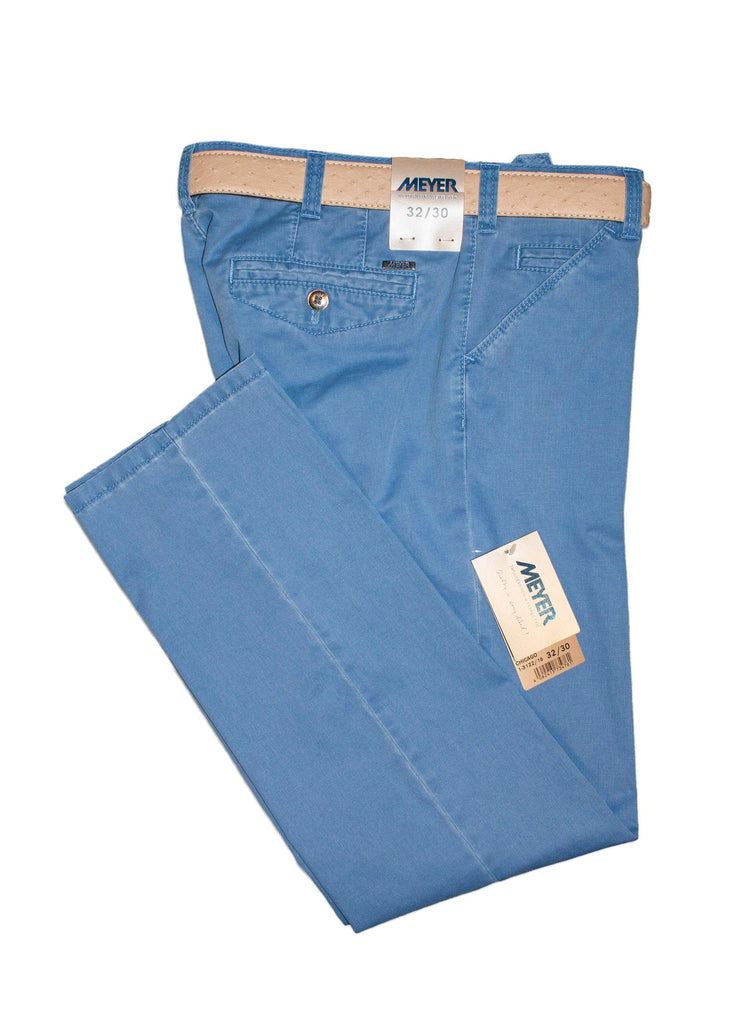 Meyer Chicago Cotton Chino Trousers - Blue