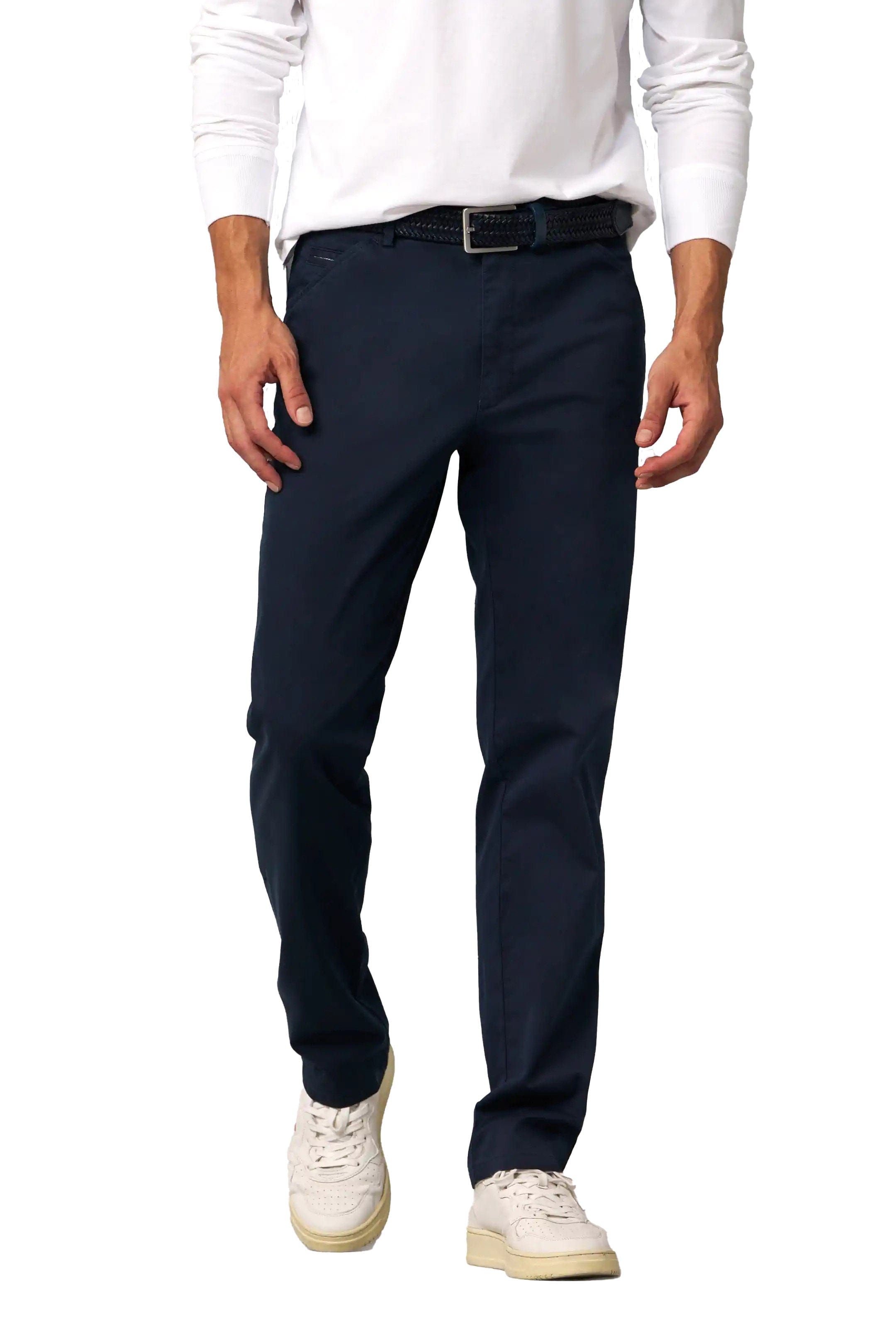 Meyer Chicago Fine Cotton Stretch Chinos - Navy