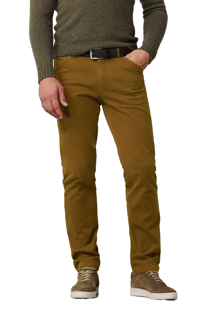 Meyer Chicago Micro Structure Cotton Chinos - Caramel