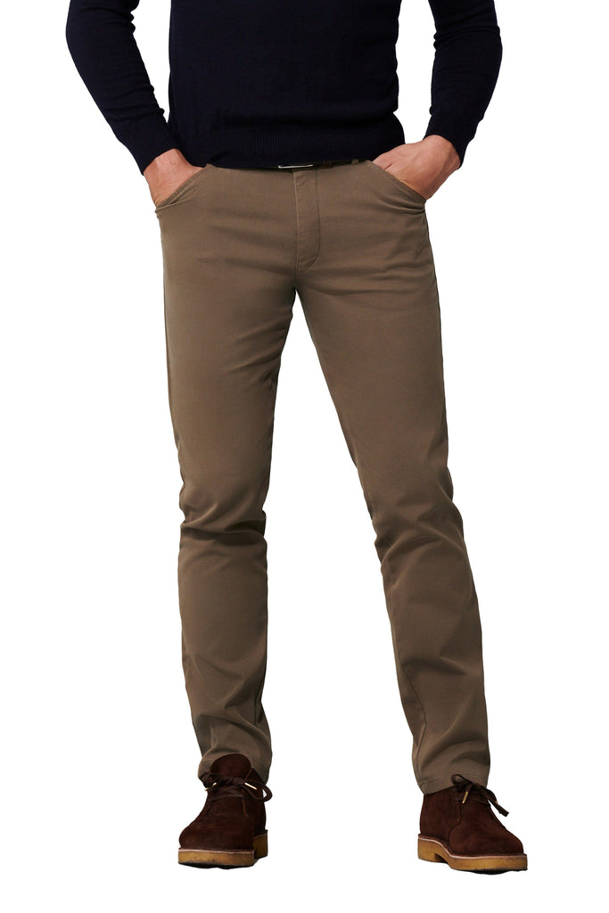 Meyer Chicago Micro Structure Cotton Chinos - Taupe
