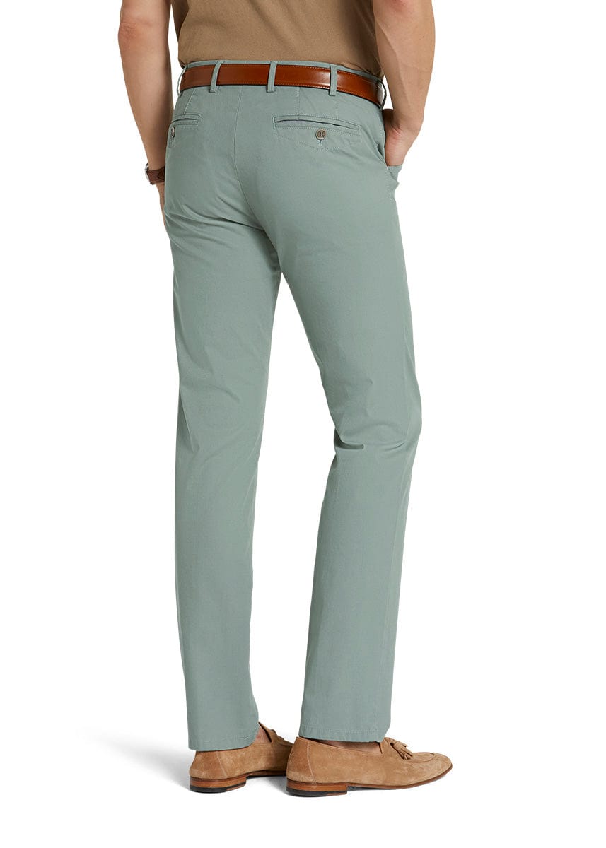 Meyer Chicago Micro-Structure Stretch Chino Trousers - Mint