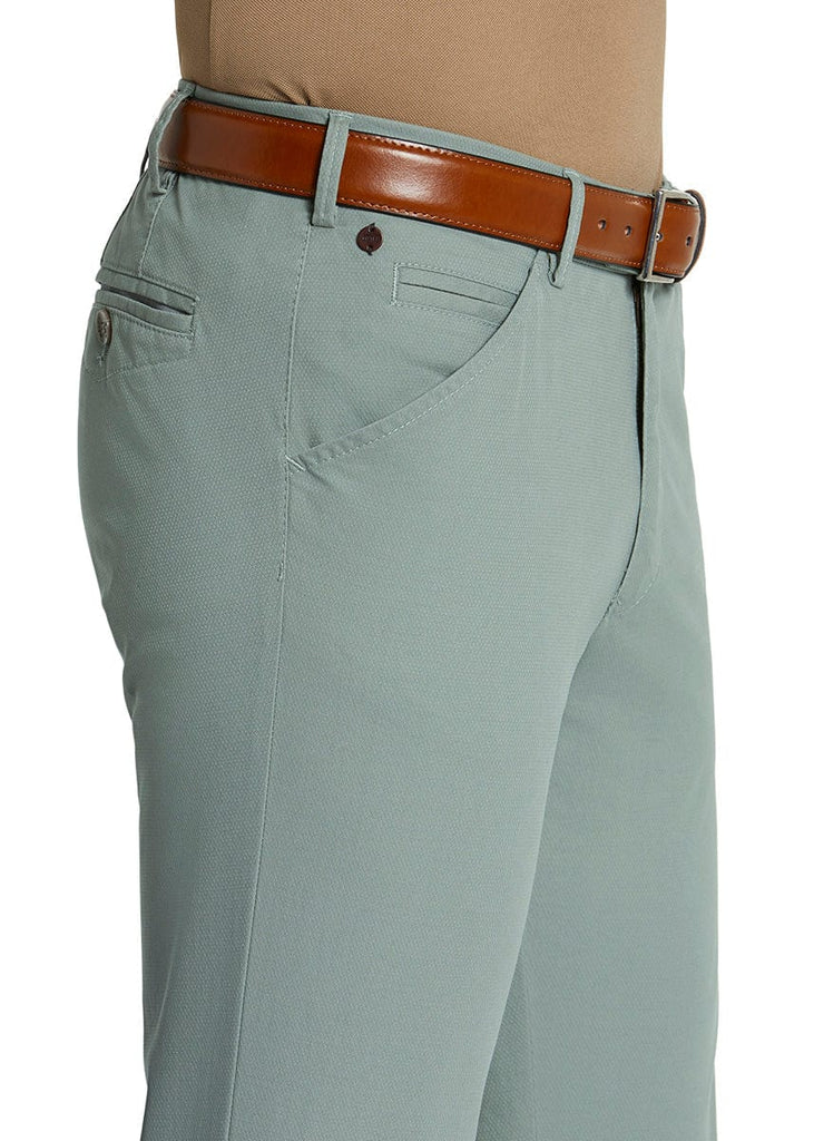 Meyer Chicago Micro-Structure Stretch Chino Trousers - Mint