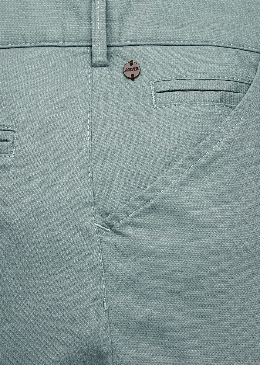 Meyer Chicago Micro-Structure Stretch Chino Trousers - Mint
