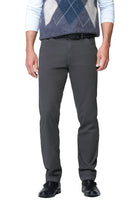 Meyer Chicago Stretch Micro Structure Chino Trousers - Charcoal