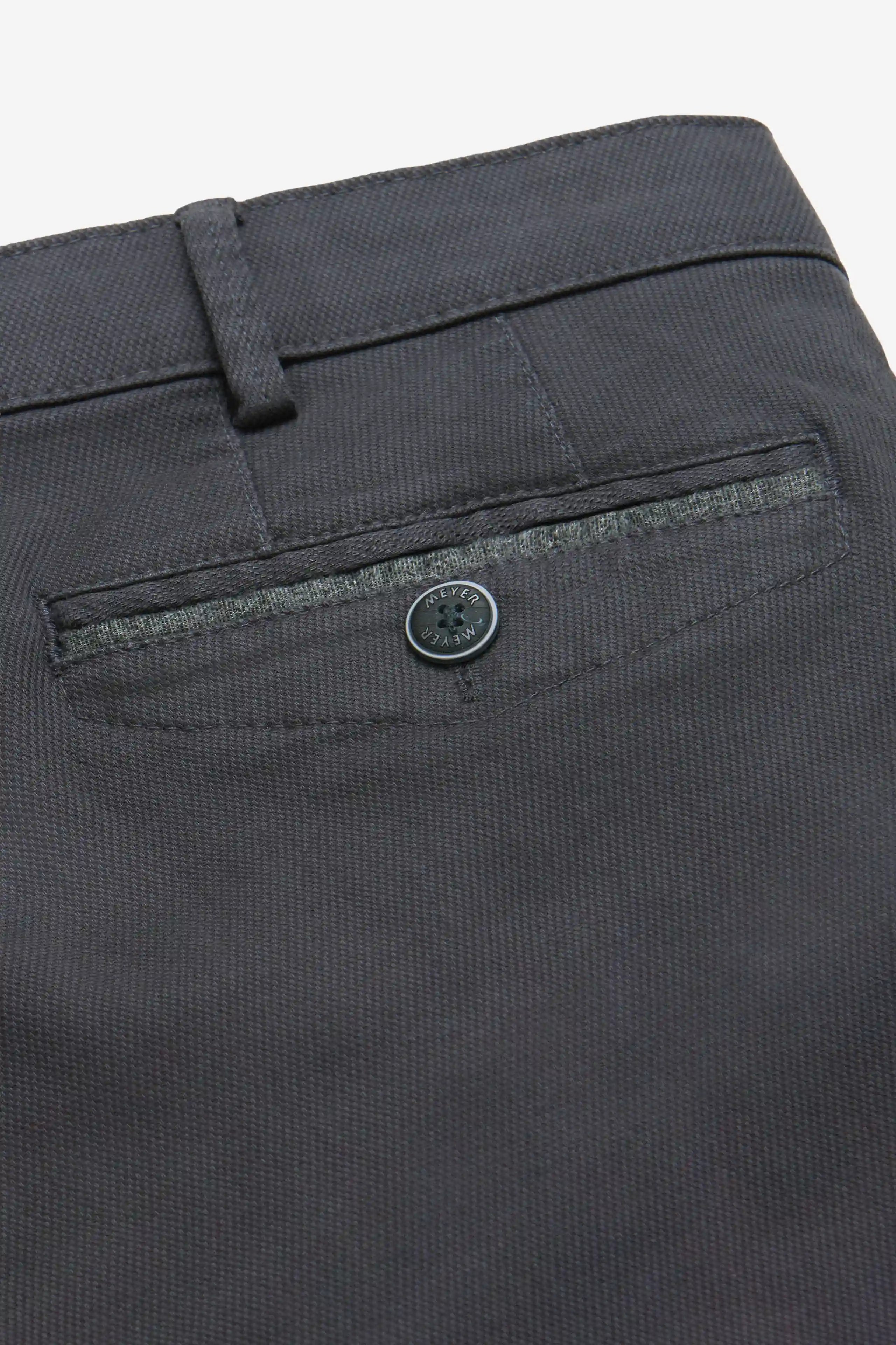 Meyer Chicago Stretch Micro Structure Chino Trousers - Charcoal